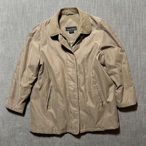 Regent Park Mens Tan Lightweight Jacket Coat Zip Front Collar Size L